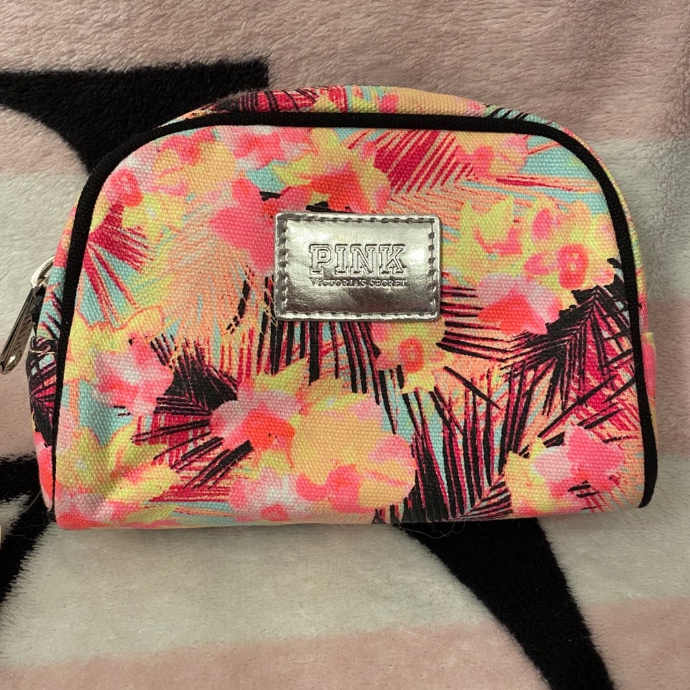 VS Pink Tropical Mini Makeup Bag Cosmetic Case - Picture 1 of 4
